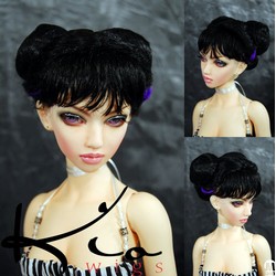 Katsu Jet Black with Purple Wig Size 8-9